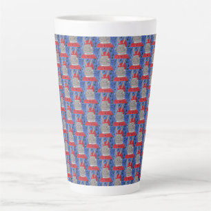 Caneca De Café Latte Papais noeis bonitos Bunny