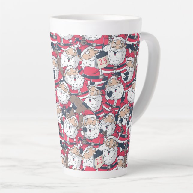 Caneca De Café Latte Papais noeis de Natal Latte Mug (Ângulo direito)