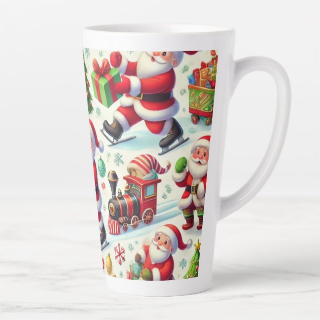 Caneca De Café Latte papais noeis de natal mais felizes (Direita)