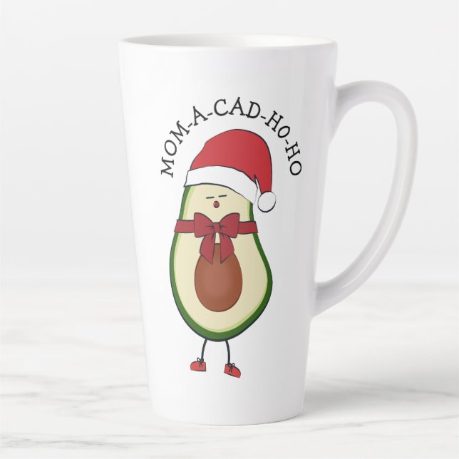 Caneca De Café Latte Papais noeis de presentes humorísticos abacatados (Direita)