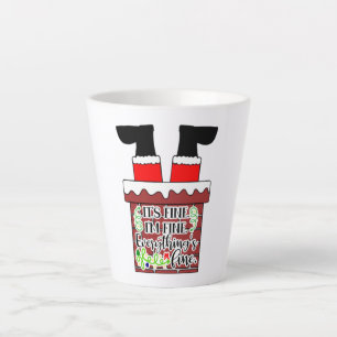 Caneca De Café Latte Papais noeis engraçados. Estou bem. Está tudo be