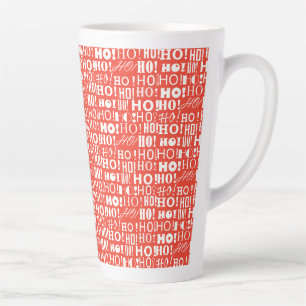 Caneca De Café Latte Papais noeis Jolly Christmas HO! Hei! HO! Vermelho