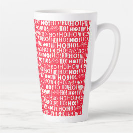 Caneca De Café Latte Papais noeis Jolly Xmas HO! Hei! HO! No Rosa de Mo