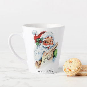 Caneca De Café Latte Papais noeis Mug, Vintage com nome Coffee Mug
