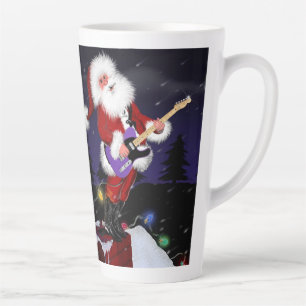 Caneca De Café Latte Papais noeis Reproduz Violão