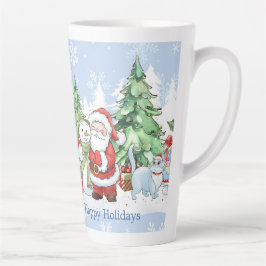 Caneca De Café Latte Papais noeis Snowman Reindeer Natal