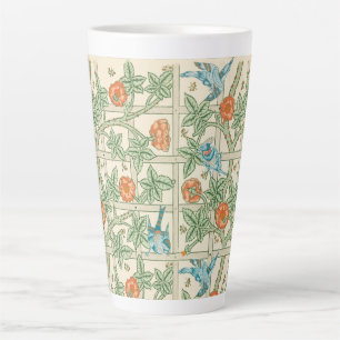 Caneca De Café Latte Papel de Parede Vitoriano Treliça William Morris