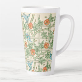 Caneca De Café Latte Papel de Parede Vitoriano Treliça William Morris