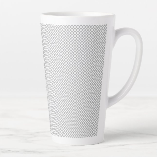 Caneca De Café Latte Papel de Presente Cinza com Padrão de Natal Modern (Direita)