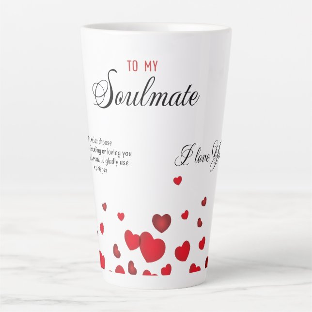 Caneca De Café Latte Para minha alma gêmea  (Frente)