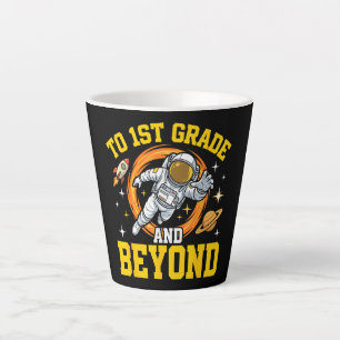 Caneca De Café Latte para o 1º ano e além Aluno Astronauta