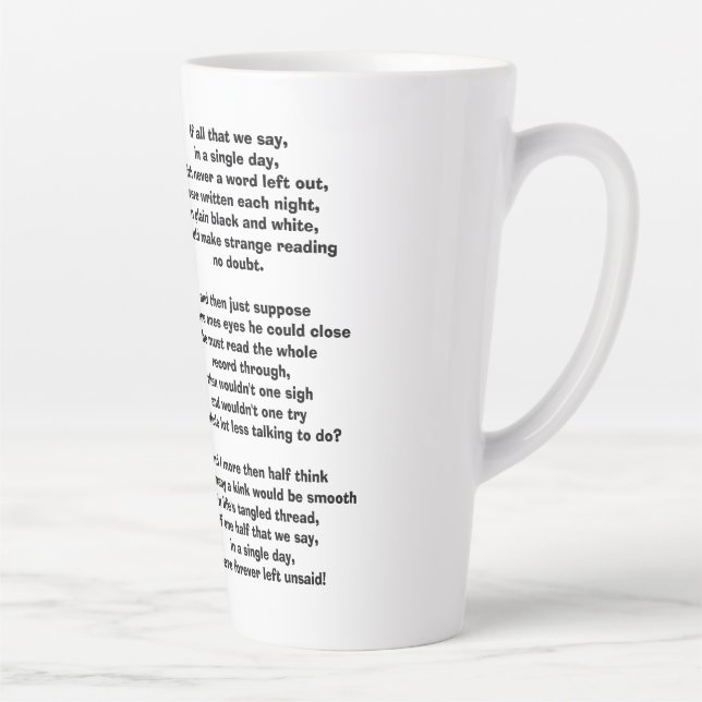 CANECA DE CAFÉ LATTE PARA SEMPRE, ESQUERDA NÃO DISSERADA  (Direita)