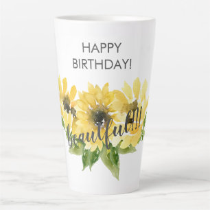 Caneca De Café Latte Parabéns, beleza!! Sunflower Latte