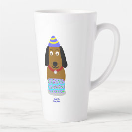 Caneca De Café Latte Parabéns Pup Grande Lata Lata