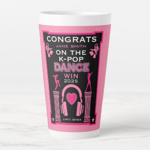Caneca De Café Latte Parabéns vencedores da competição de dança do K-Po