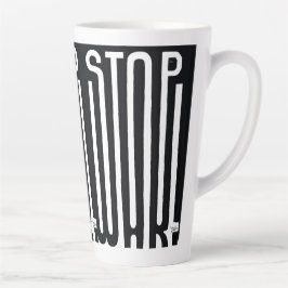 Caneca De Café Latte Parar A Guerra Do Motif Preto E Branco