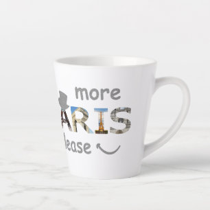 Caneca De Café Latte Paris atrai mais Paris por favor prata a relva
