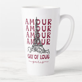 Caneca De Café Latte Paris City of Love – Eiffel Tower