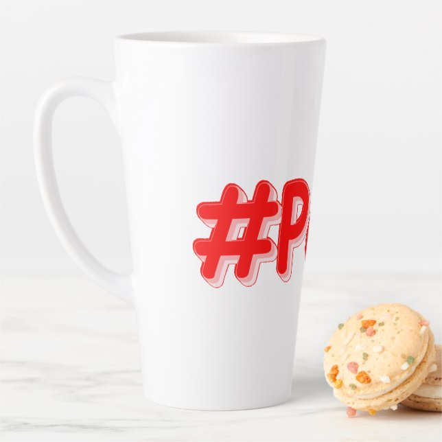 Caneca De Café Latte "#Paris" Design. Comprar Agora (In Situ)