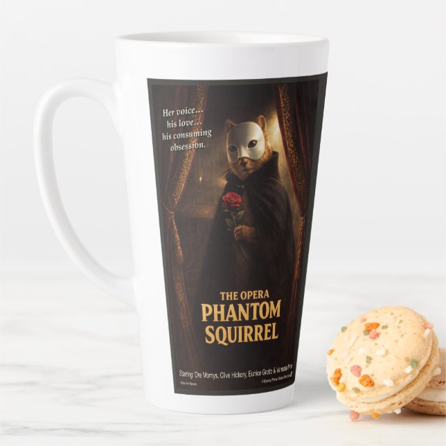 Caneca De Café Latte Paródia de Esquilo Fantasma da Ópera (In Situ)