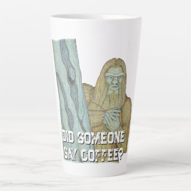 Caneca De Café Latte Paródia do meme do Pé Grande (Frente)