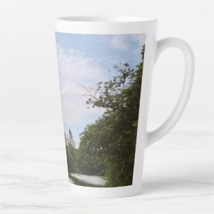 Caneca De Café Latte Parque Central Nova York Vista Aérea e Lago Cênico