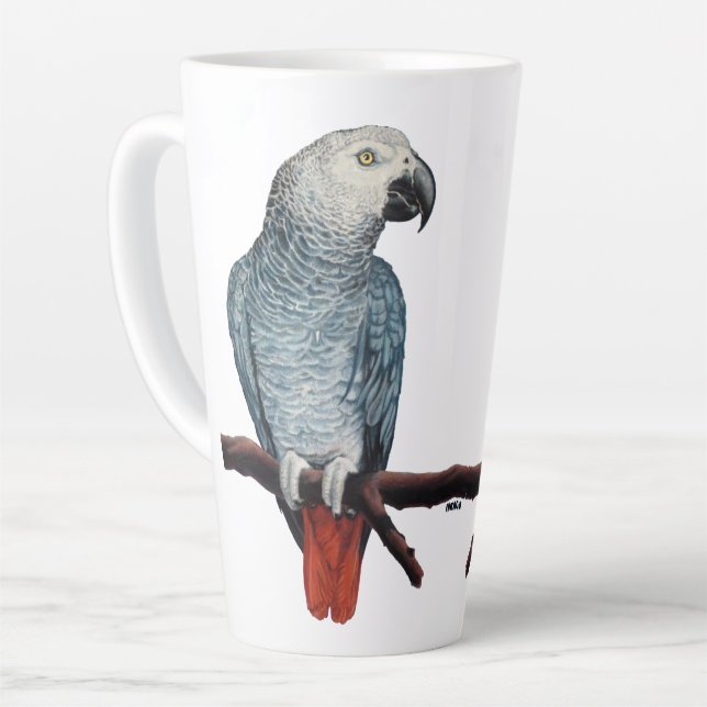 Caneca De Café Latte Parrot Art Mug African Coffee Cups (Ângulo esquerdo)