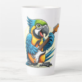 Caneca De Café Latte Parrot Rock Music