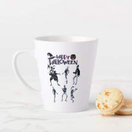Caneca De Café Latte Partido Skeletons Assustador