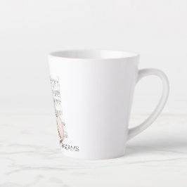 Caneca De Café Latte Partitura de Violino Rosa