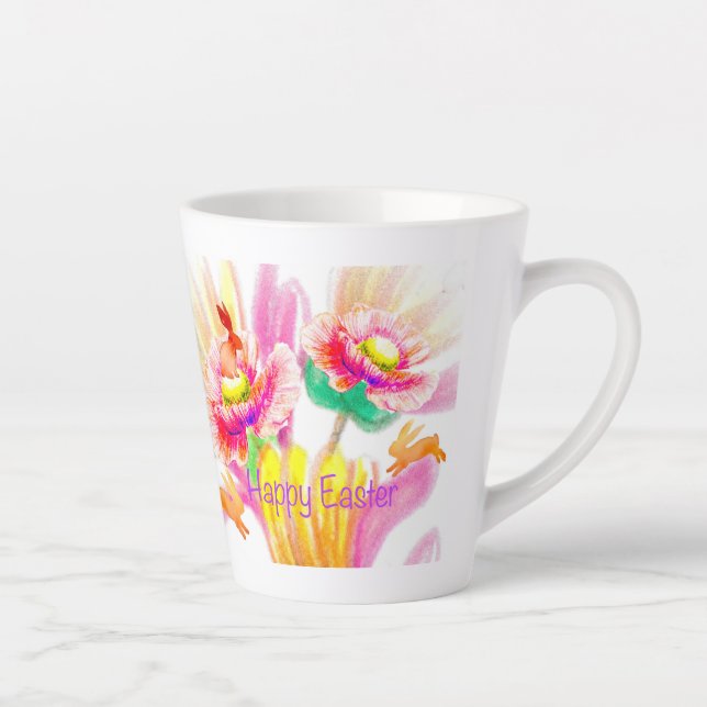 Caneca De Café Latte Páscoa Floral Latino (Direita)