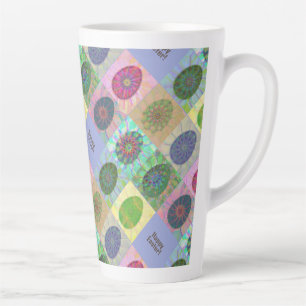 Caneca De Café Latte Páscoa Padrão de Abstrato de Ovos Coloridos Person