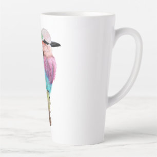Caneca De Café Latte Pássaro do cilindro quebrado do Lilac