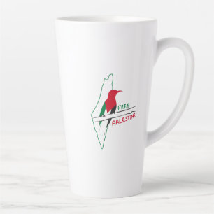 Caneca De Café Latte Pássaro do pavilhão palestiniano