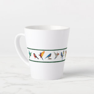 Caneca De Café Latte Pássaros Bonitos (Coleção Bridget)