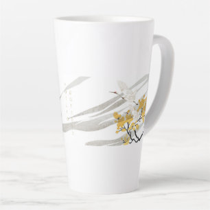 Caneca De Café Latte Pássaros japoneses