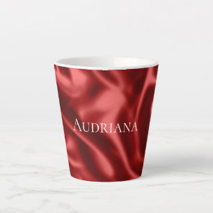 Caneca De Café Latte Passion Red Romantic Faux Satin