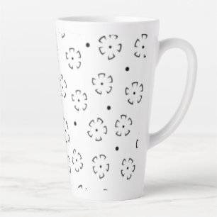 Caneca De Café Latte Pasta de Aniversário Floral Personalizada