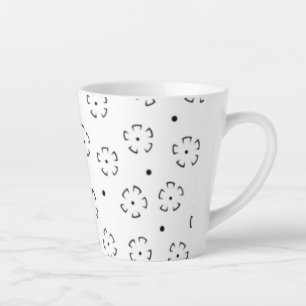 Caneca De Café Latte Pasta de Aniversário Floral Personalizada