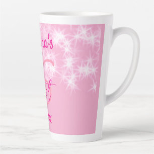 Caneca De Café Latte Pastel baby pink doce de 16 anos adicione nome da