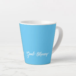Caneca De Café Latte Pastel Blue Good Morning