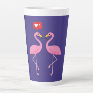 Caneca De Café Latte Pastel Coração, Tipo Flamingo Rosa, Bonito