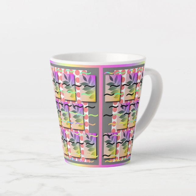CANECA DE CAFÉ LATTE PASTEL DEIXA PONTOS DE CORAL (Ângulo direito)