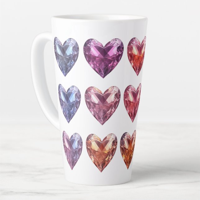 Caneca De Café Latte Pastel Gemstone (Ângulo esquerdo)
