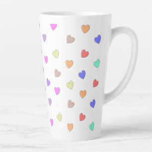 Caneca De Café Latte Pastel Heart Shape Pattern Coffee Mug