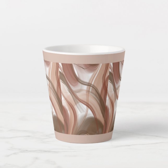 Caneca De Café Latte "Pastel Latte Mug - Elegante e Design moderno" (Frente)