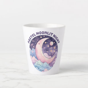 Caneca De Café Latte Pastel Moonlit Fantasy Night