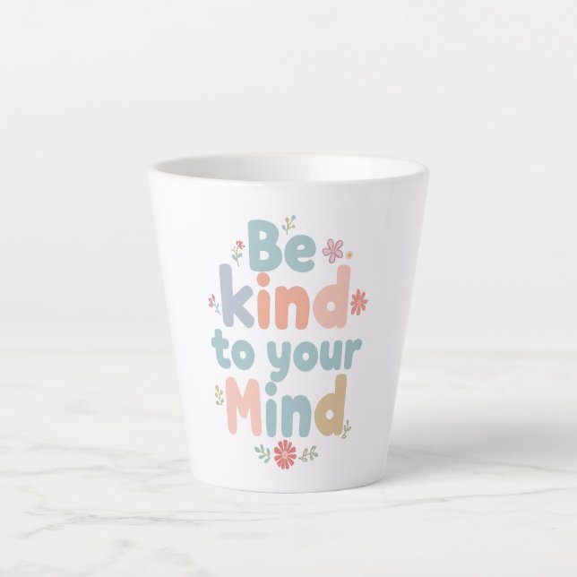 Caneca De Café Latte Pastel Self Love Typography (Frente)