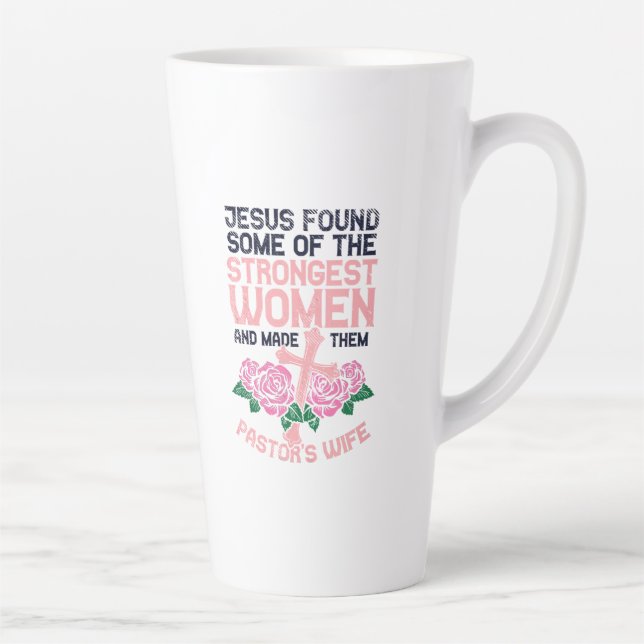 Caneca De Café Latte Pastores Esposa das Mulheres Mais Fortes Igreja Se (Direita)