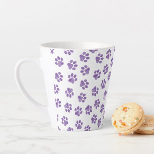 Caneca De Café Latte patas, patas para cães, patas roxas